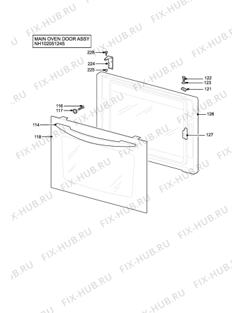 Взрыв-схема плиты (духовки) Electrolux DTC50GASS - Схема узла H10 Main Oven Door (large)